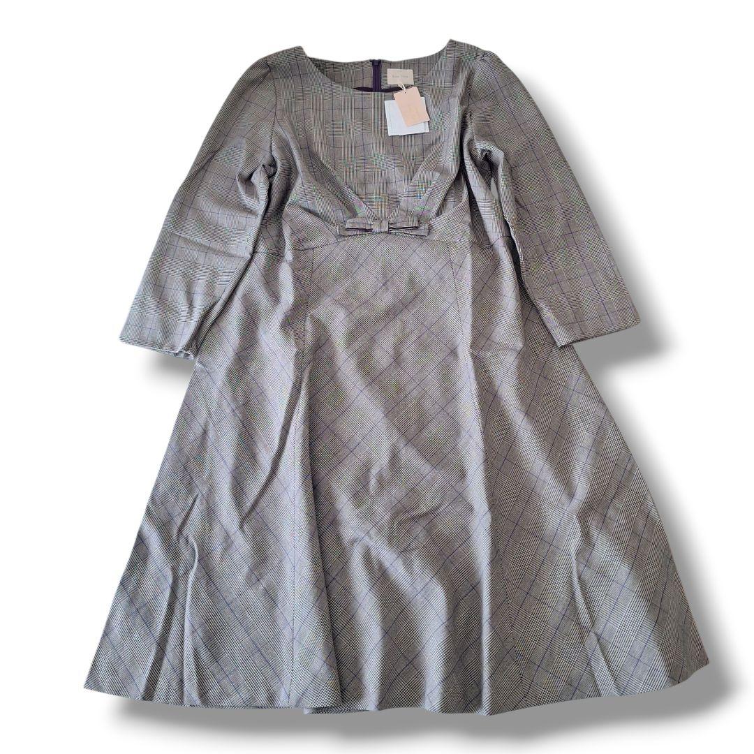 新品　Rose Tiara　レディース　ワンピース　チェック　リボン　長袖　46