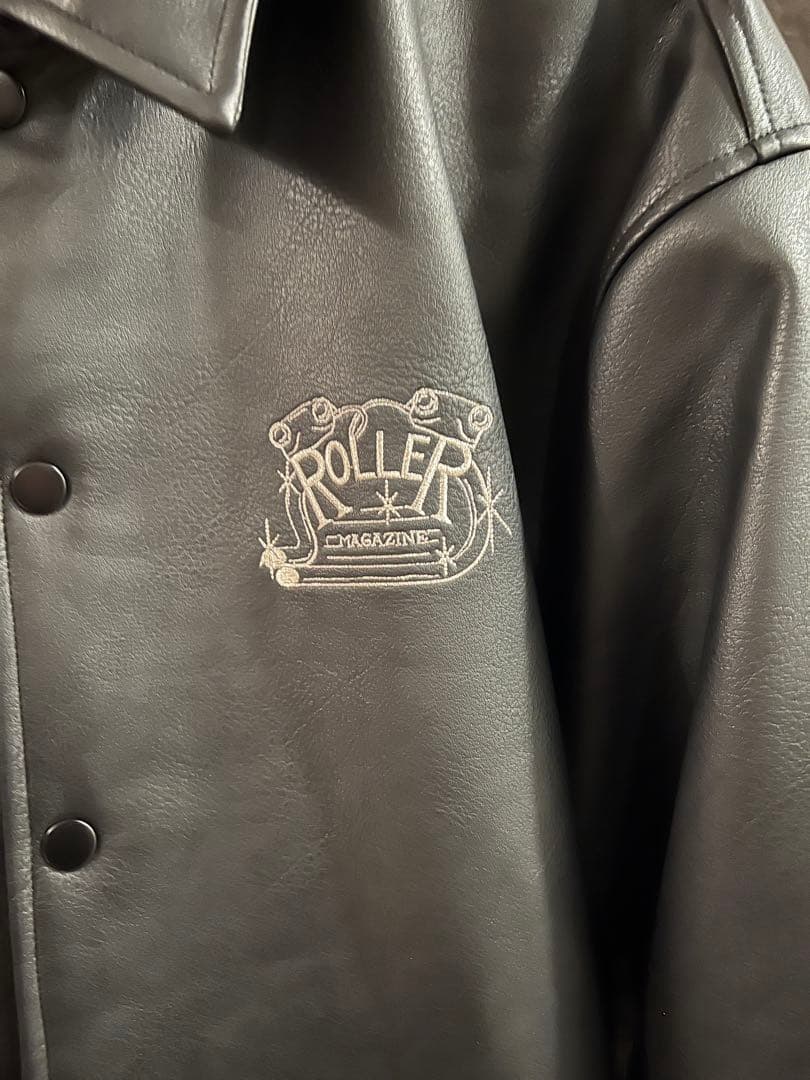新品　ROLLER FAKE LEATHER COACH JACKET サイズL