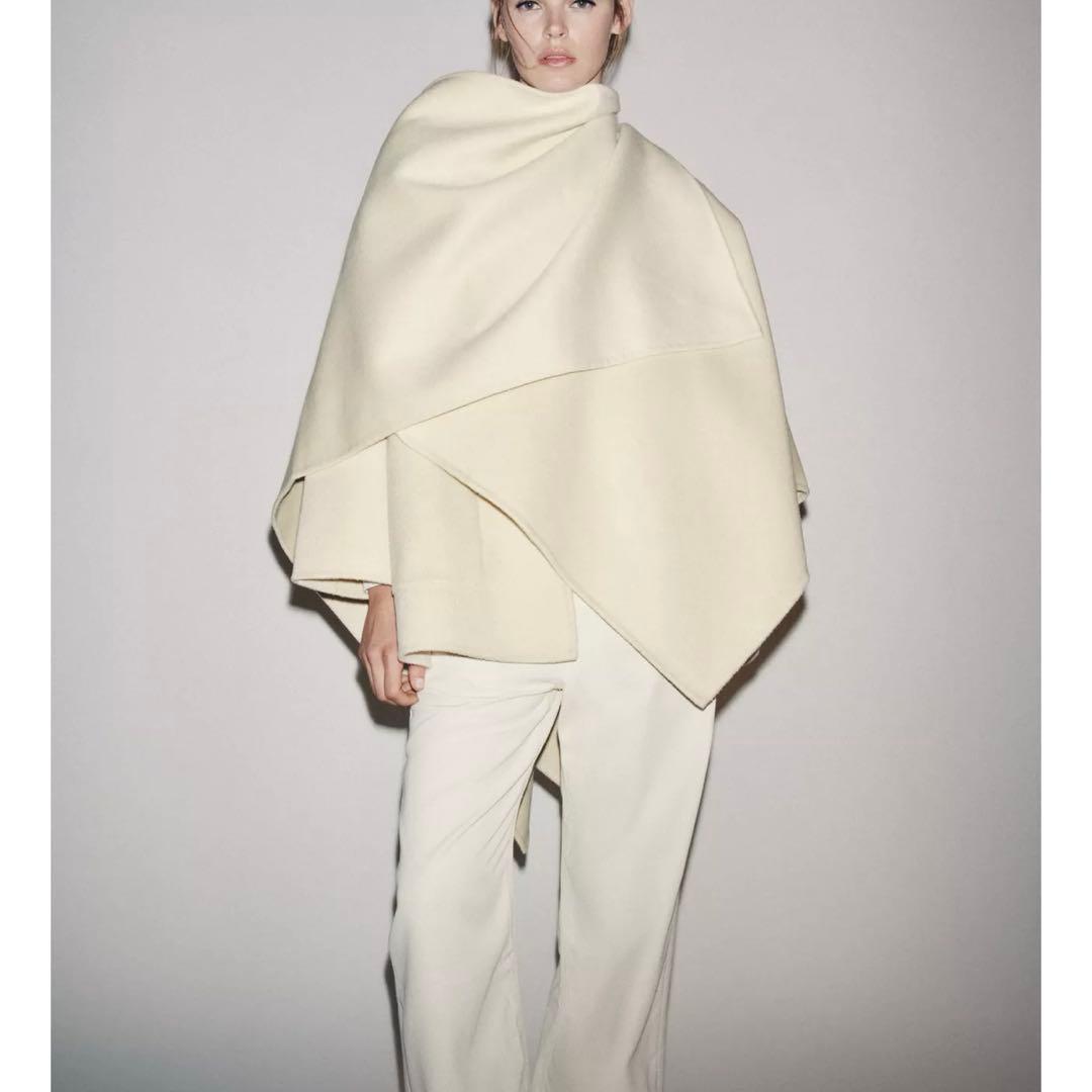 ZARA ZW COLLECTION ウールケープコート XS エクリュ 新品