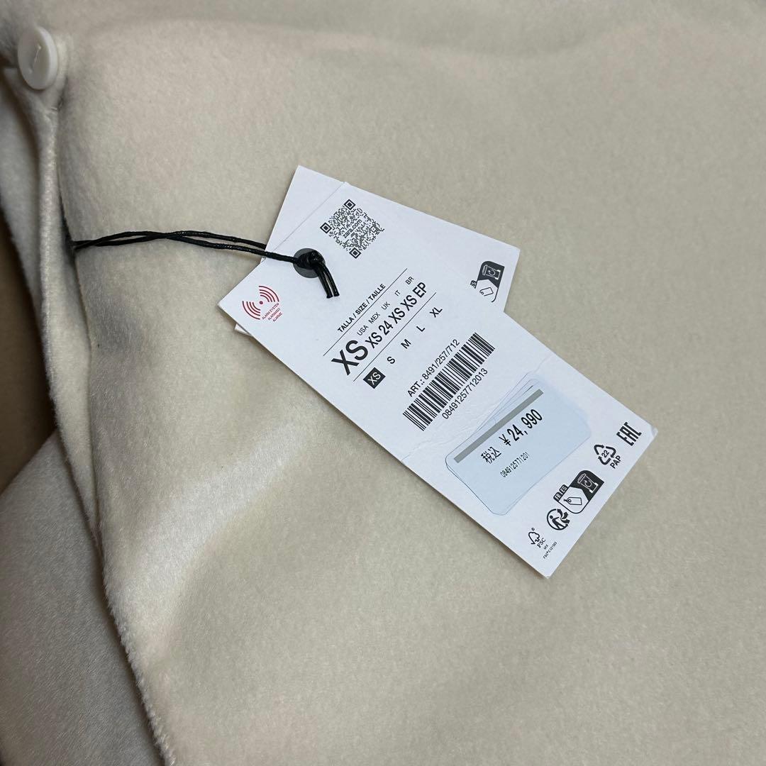 ZARA ZW COLLECTION ウールケープコート XS エクリュ 新品
