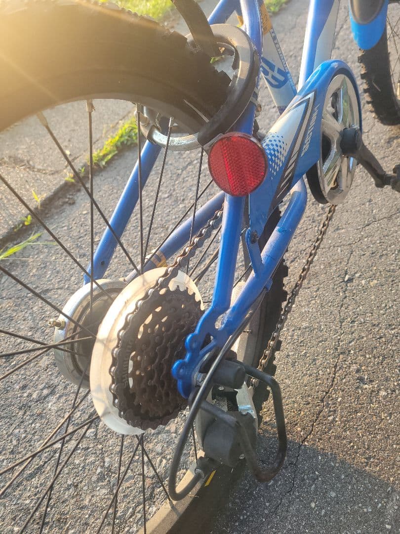 キッズスポーツバイク21インチ 青 バスケット時計付き