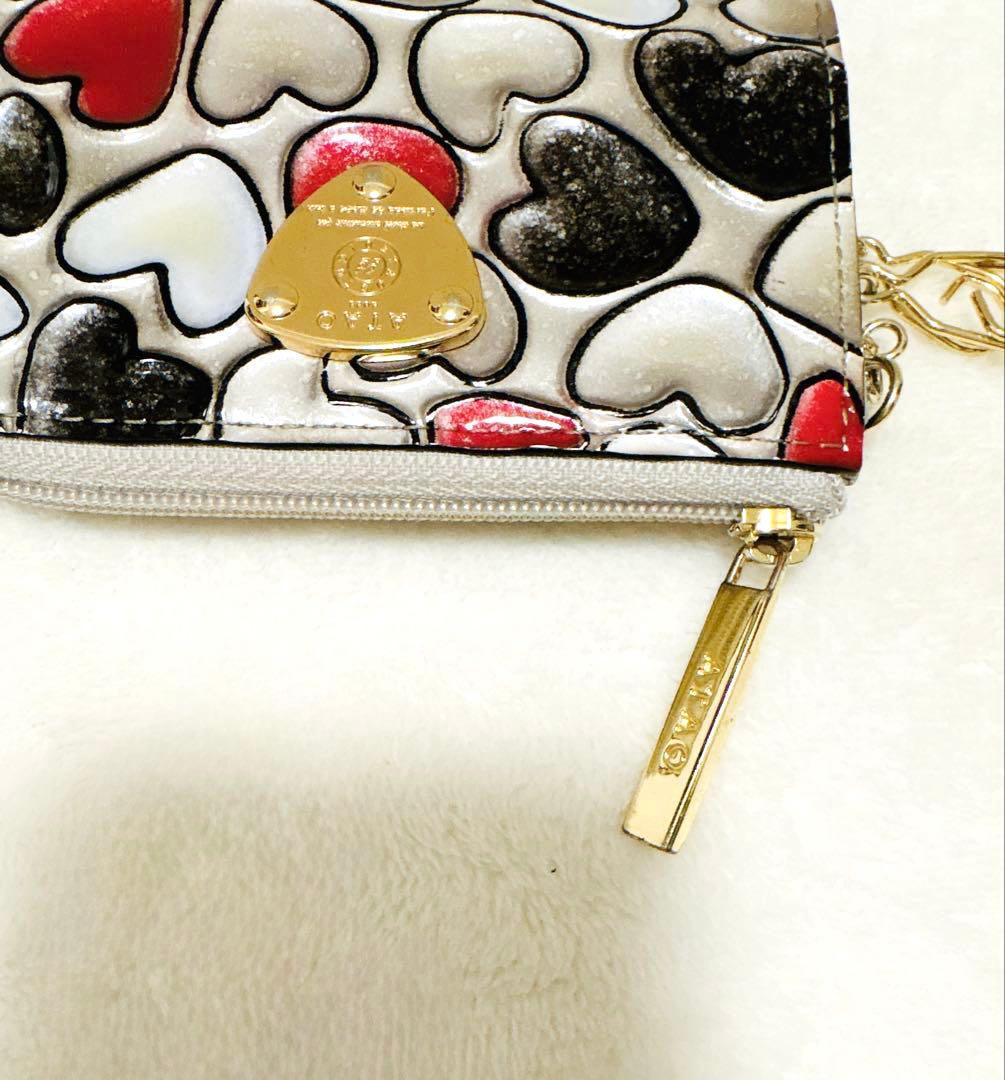 ATAO ベル プラチナグラス ハート ミニ財布 キーケース ハッピーヴィトロ