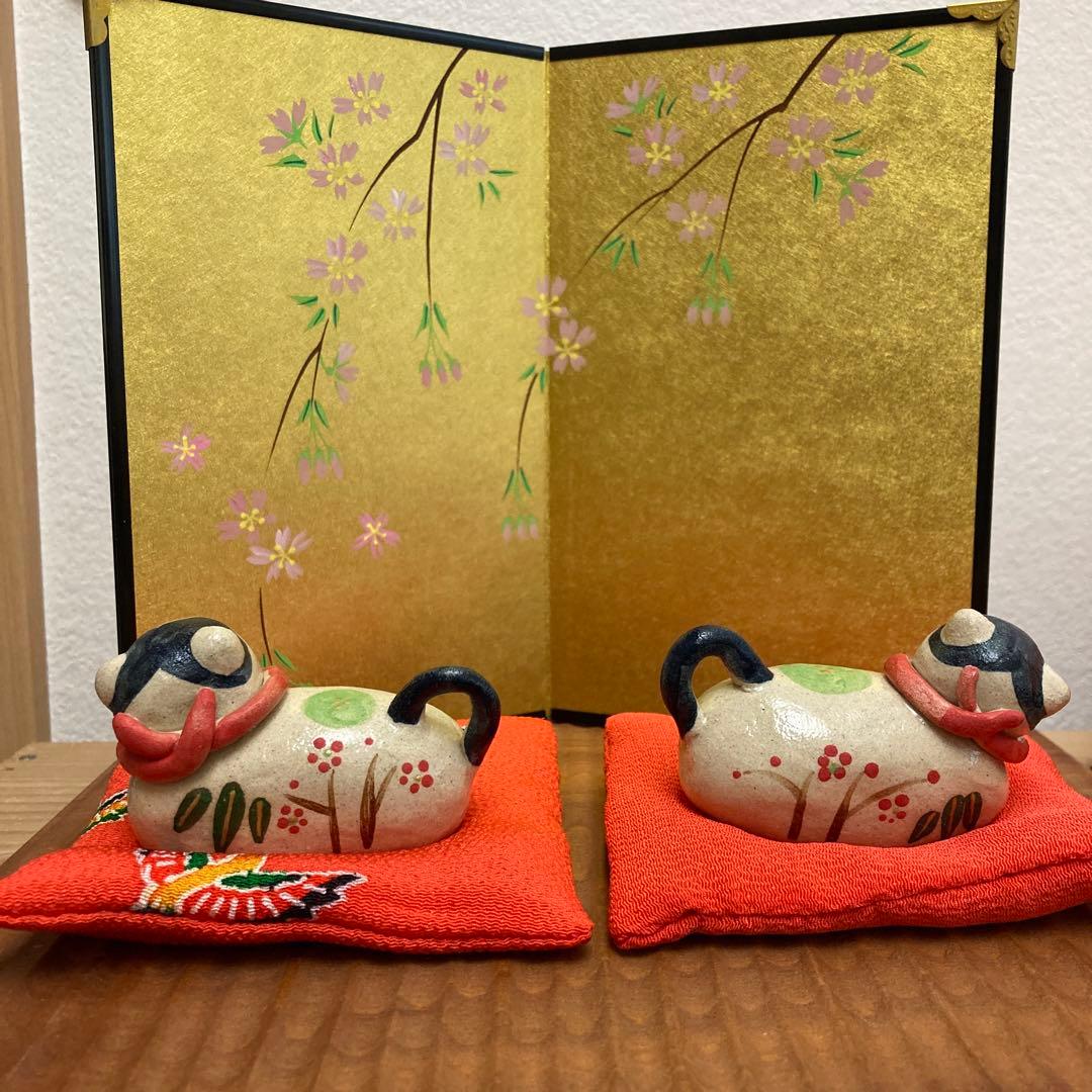 犬筥　御伽犬　陶器　2組