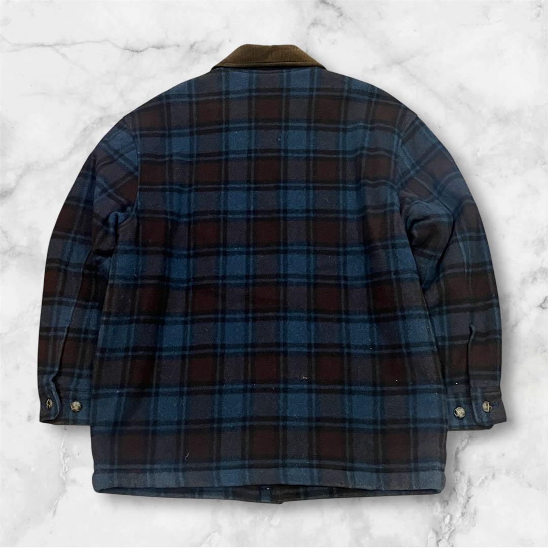 【超希少】80s オールドユニクロ ウールジャケット チェック 緑タグ　コートL