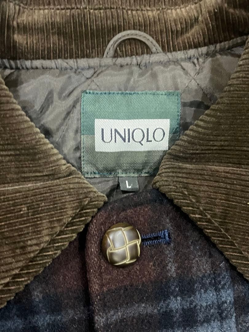 【超希少】80s オールドユニクロ ウールジャケット チェック 緑タグ　コートL