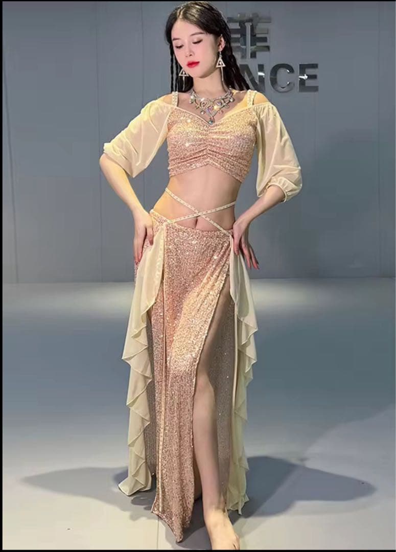 XLサイズ ベリーダンス セットアップ スパンコール