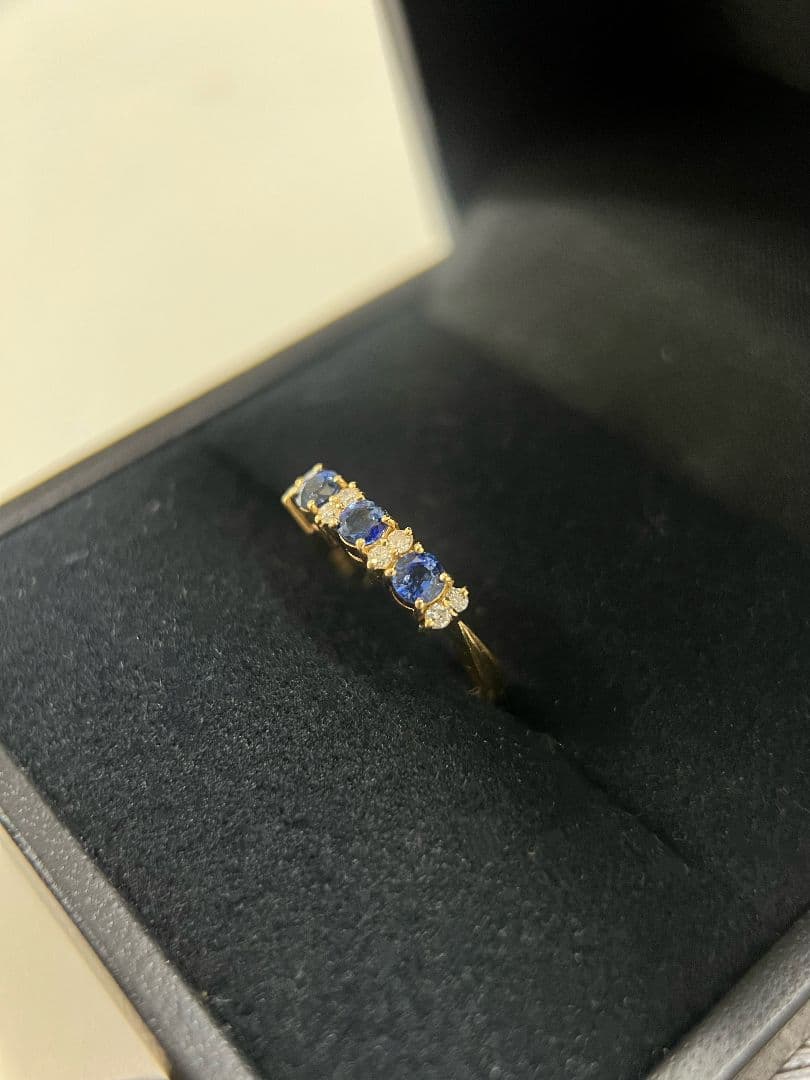 K18　サファイア　ダイヤモンド　リング指輪　18金　10.5#