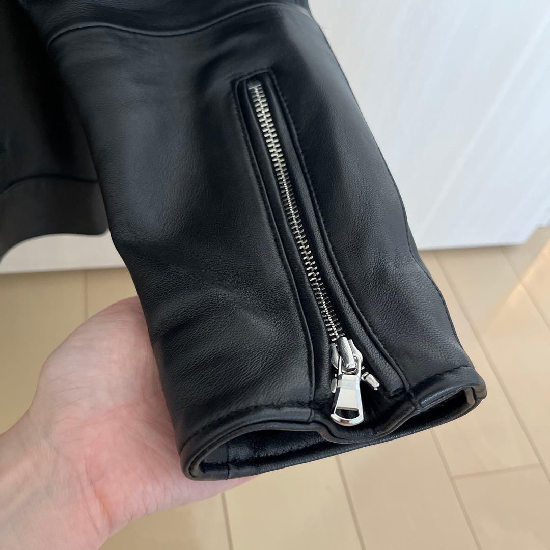 23日迄 nano・universe ラムレザー シングルライダースジャケット