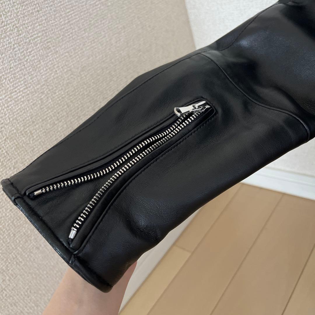 23日迄 nano・universe ラムレザー シングルライダースジャケット