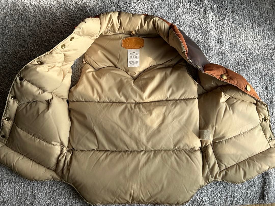 RockyMountainFeatherbedダウンベスト 36レザーヨーク美品