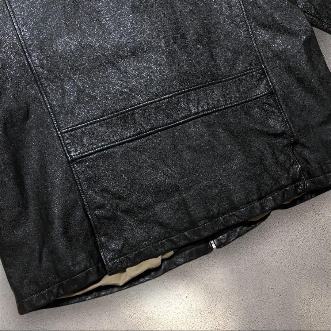 専用ウィルソンズレザーXLトラッカージャケットシングルライダースジップアップブラ