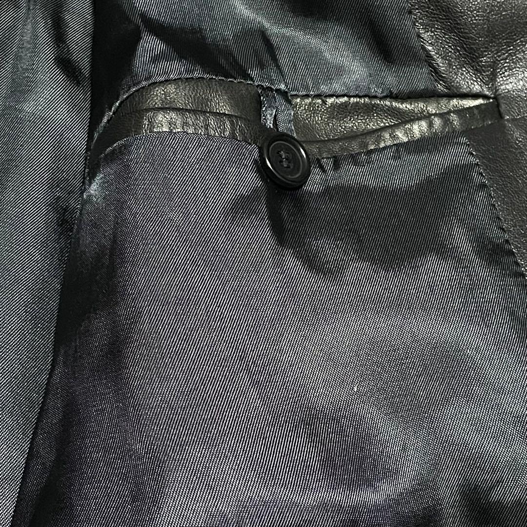 ルッフォ　RUFFO　レザー　テーラードジャケット　シングル　イタリア製　黒