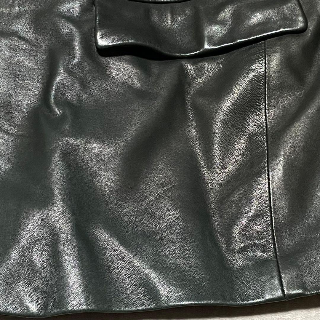 ルッフォ　RUFFO　レザー　テーラードジャケット　シングル　イタリア製　黒