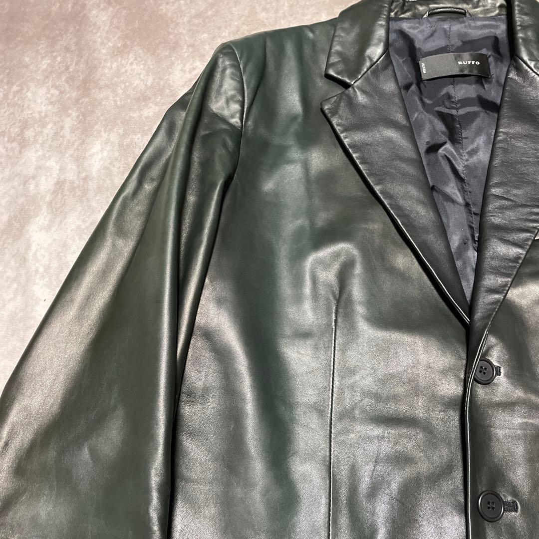 ルッフォ　RUFFO　レザー　テーラードジャケット　シングル　イタリア製　黒