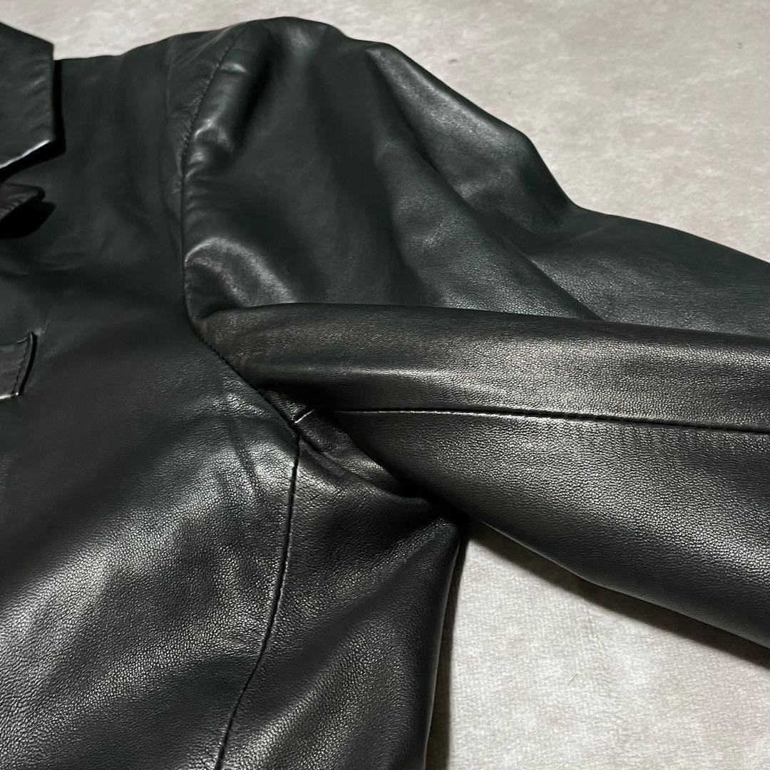 ルッフォ　RUFFO　レザー　テーラードジャケット　シングル　イタリア製　黒