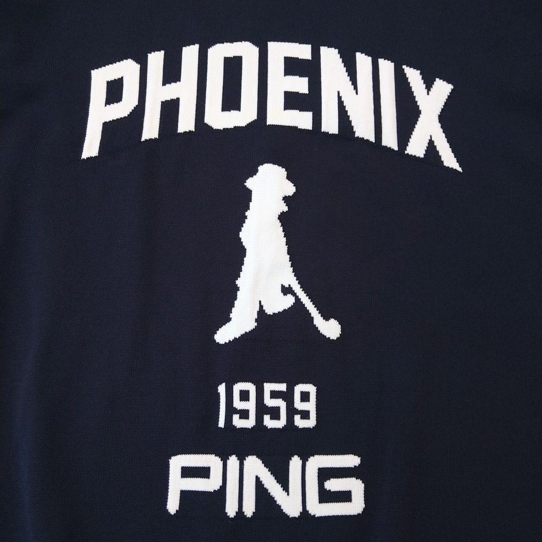 ■美品 PING PHOENIX ジャガード軽量クルーネックニットプルオーバー