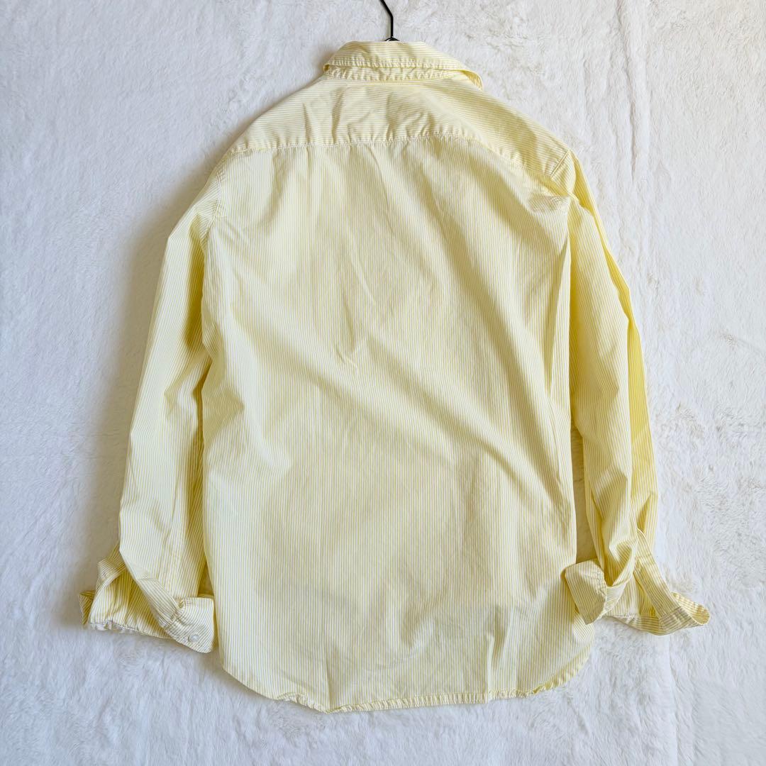 フランクアンドアイリーン　シャツ　スキッパー　ストライプ　イエロー