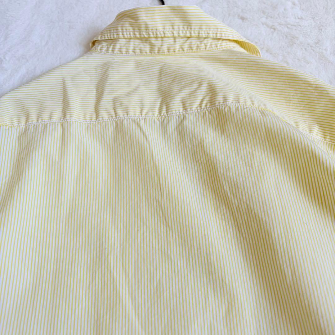 フランクアンドアイリーン　シャツ　スキッパー　ストライプ　イエロー