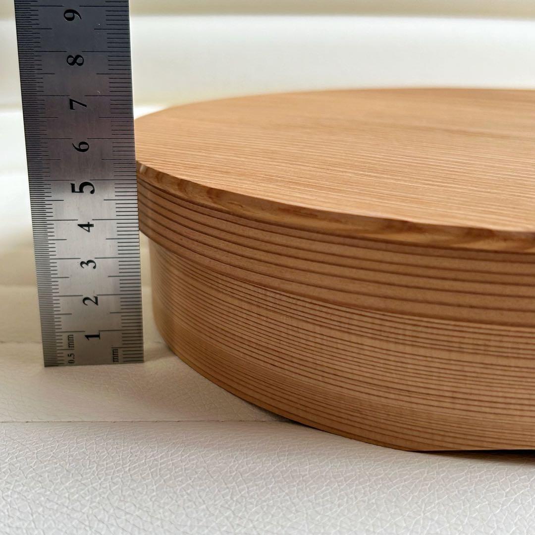 秋田杉　伝統工芸品　曲げわっぱ　内朱　弁当箱　菓子器　天然木　蓋付き　寿司桶