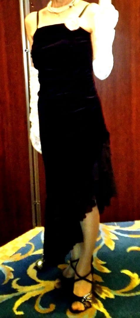 ROSEQUARTZ　黒ベルベットワンピース　ドレス　Mサイズ