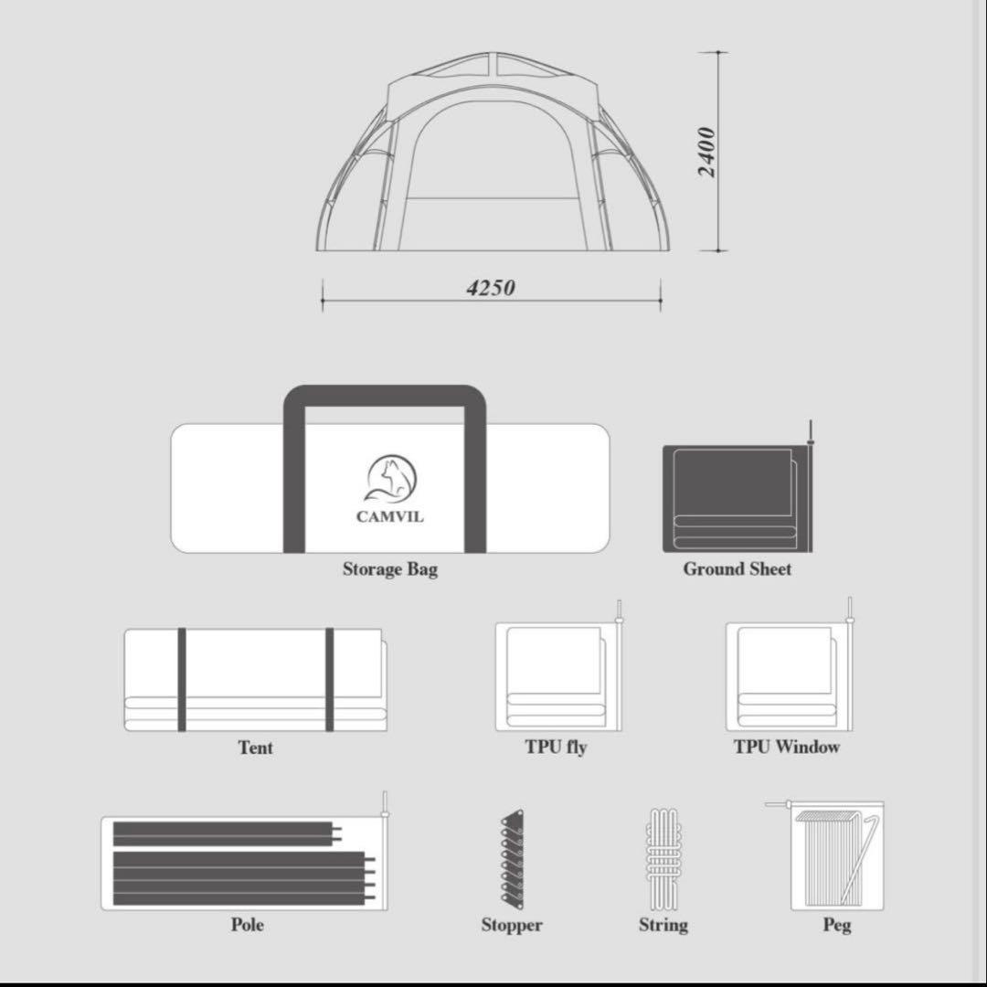 【極美品】CAMVIL タートルドーム groundcover タープ セット
