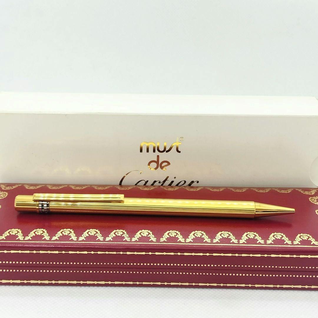 【S】Cartier マスト ドゥ カルティエ ゴールド ボールペン 箱付