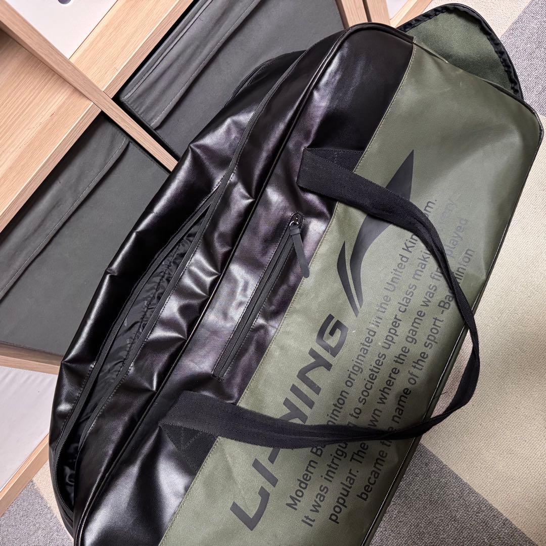 LI-NING バドミントンバッグ オリーブグリーン/ブラック