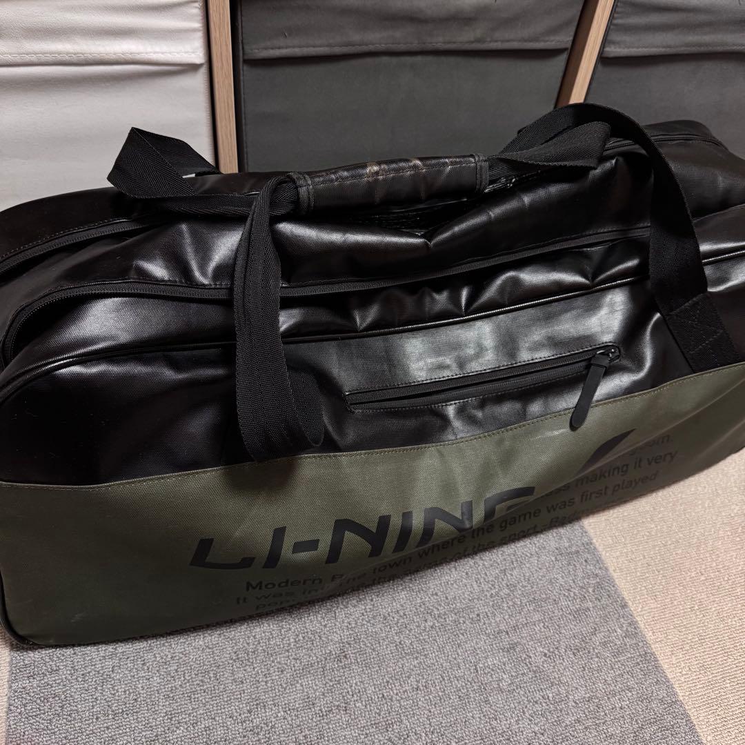 LI-NING バドミントンバッグ オリーブグリーン/ブラック