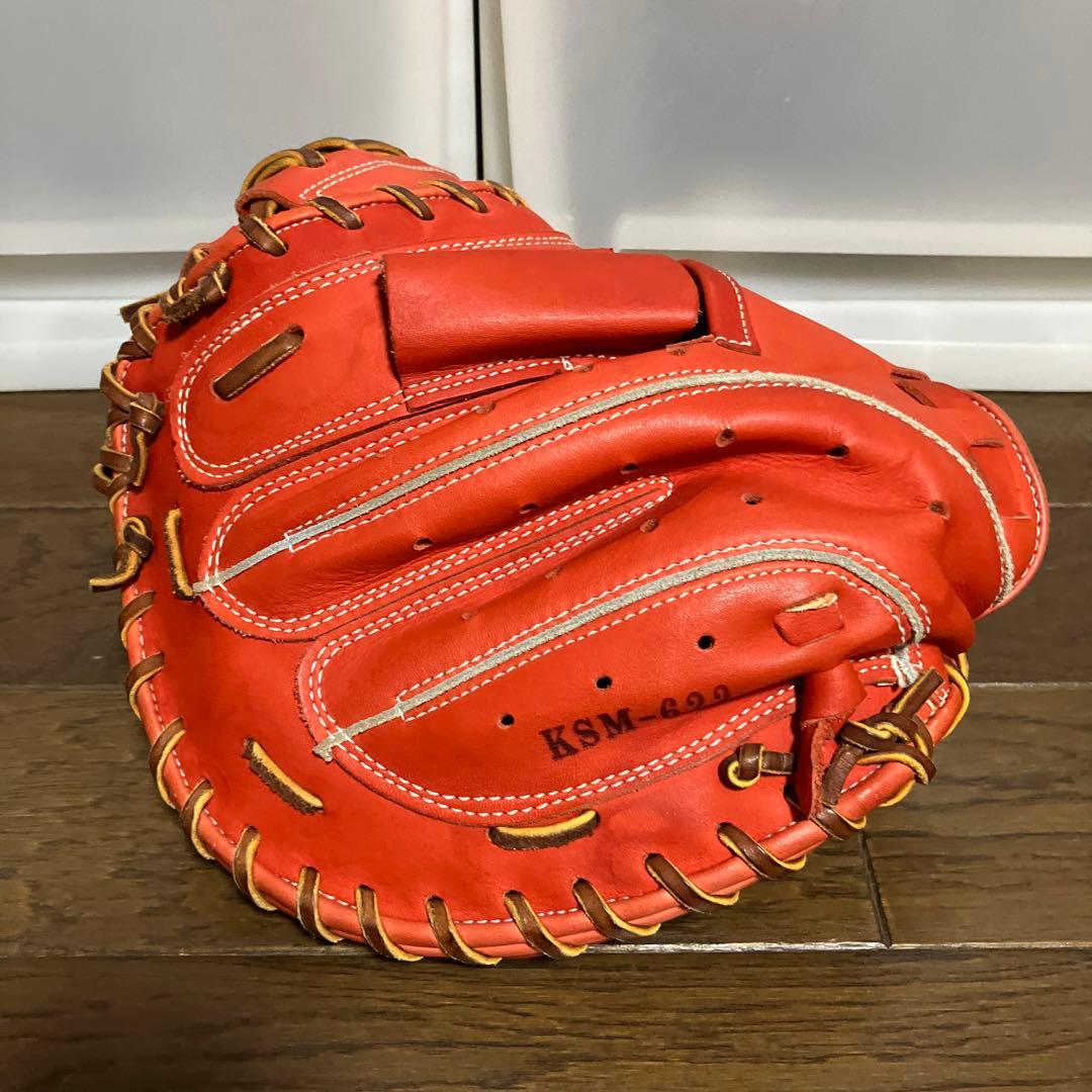 【美品】久保田スラッガーキャッチャーミットKSM-622 軟式グローブＦオレンジ