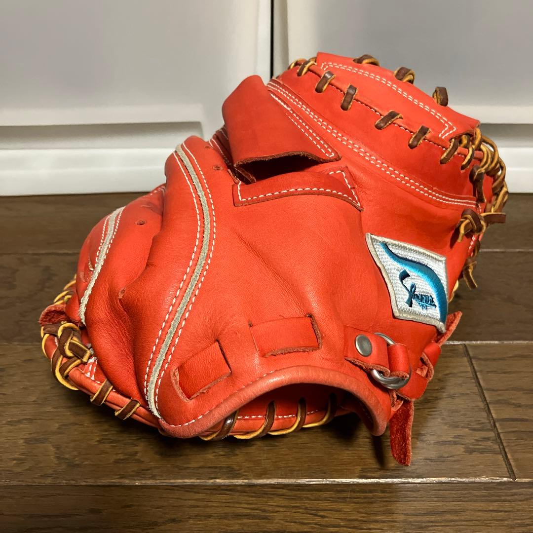 【美品】久保田スラッガーキャッチャーミットKSM-622 軟式グローブＦオレンジ