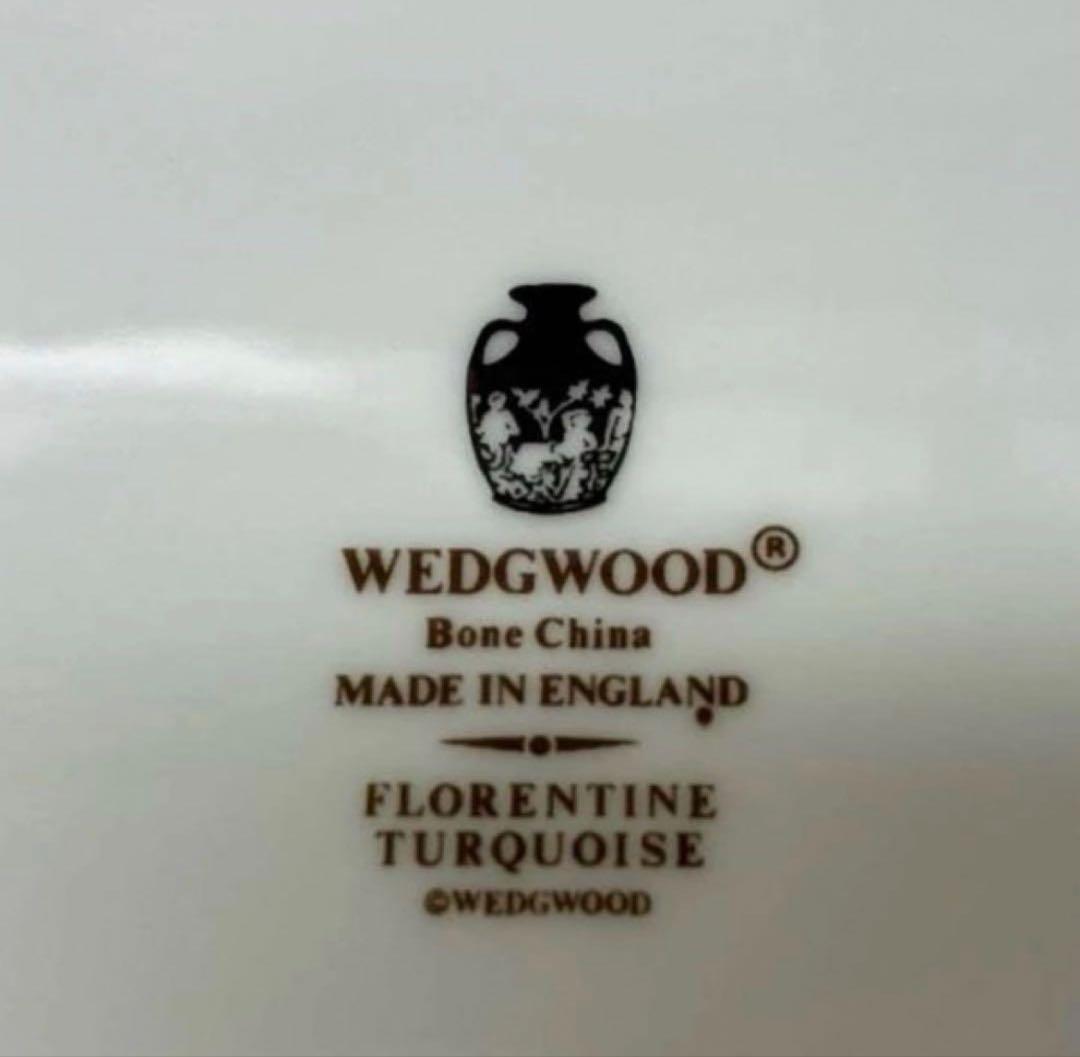 ウェッジウッド　フロレンティーン　ターコイズ　17.6cmデザートプレート　黒壺