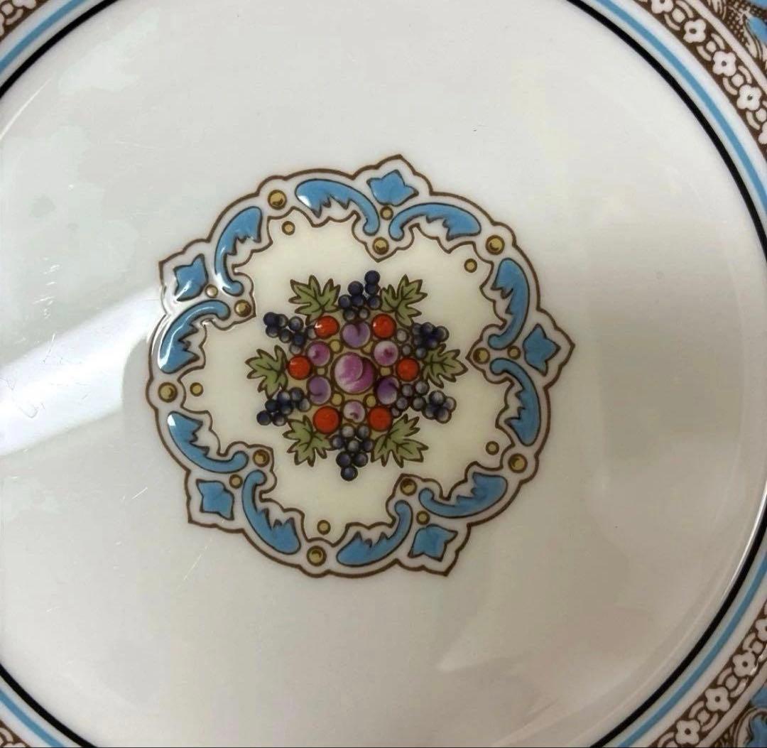 ウェッジウッド　フロレンティーン　ターコイズ　17.6cmデザートプレート　黒壺