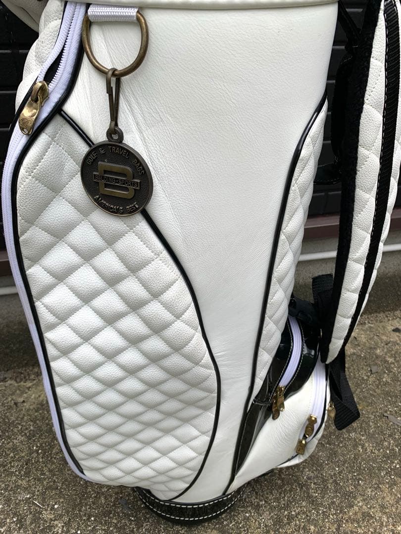 BELDING キャディバッグ　レディース　革　白　ゴルフバッグ　ゴルフ　高級