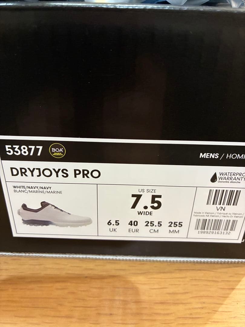 フットジョイ ドライジョイズ プロ BOA /ホワイト・ネイビー/スパイクレス