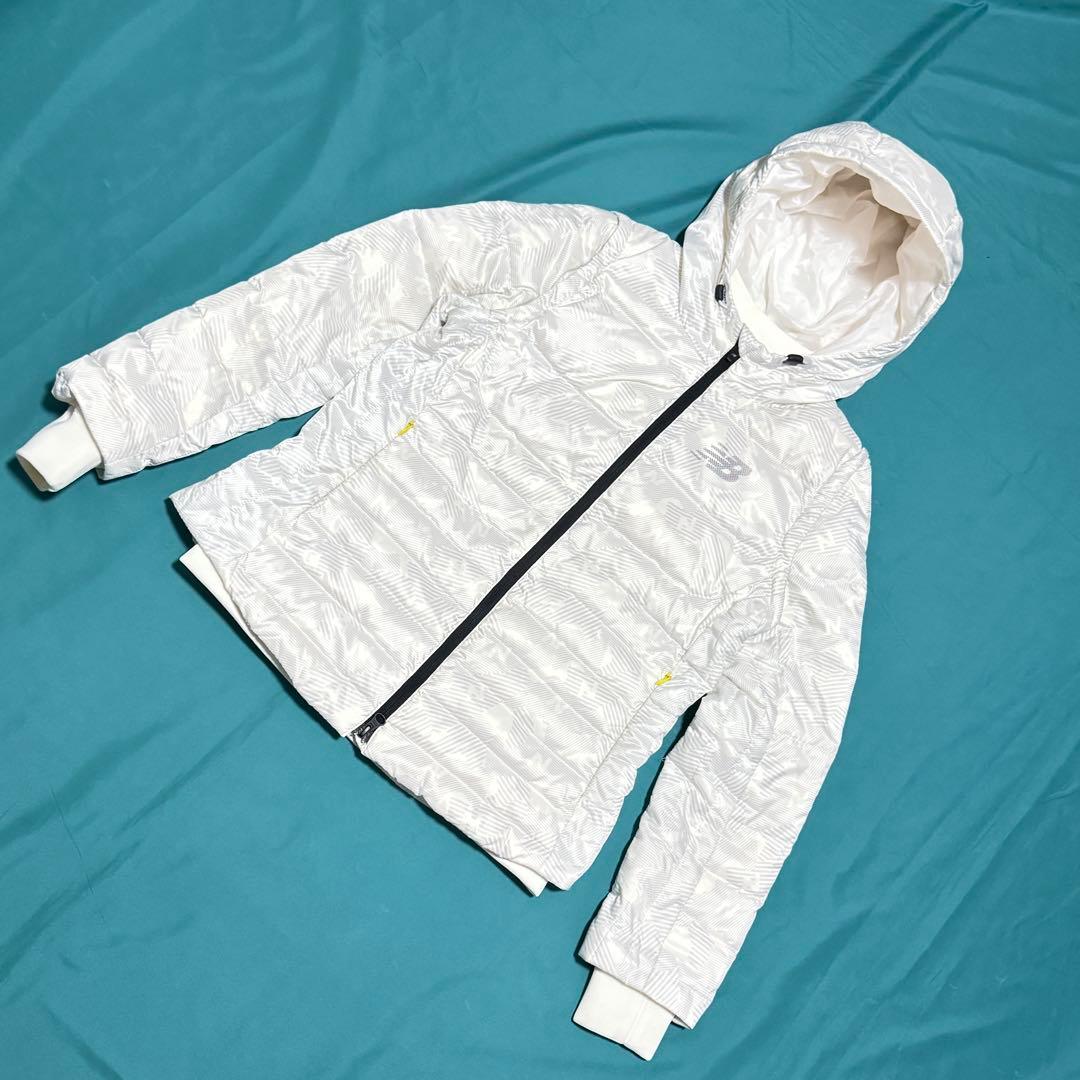 ニューバランスゴルフ ダウンジャケット 白 袖脱着可2WAY中綿ブルゾン防寒秋冬