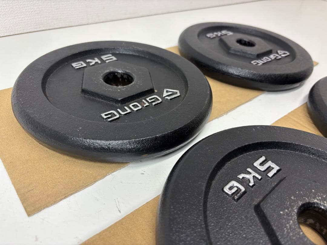 GronG グロング ダンベルプレート 5㎏×4枚 ダンベル バーベル 筋トレ
