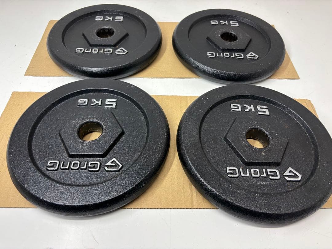 GronG グロング ダンベルプレート 5㎏×4枚 ダンベル バーベル 筋トレ