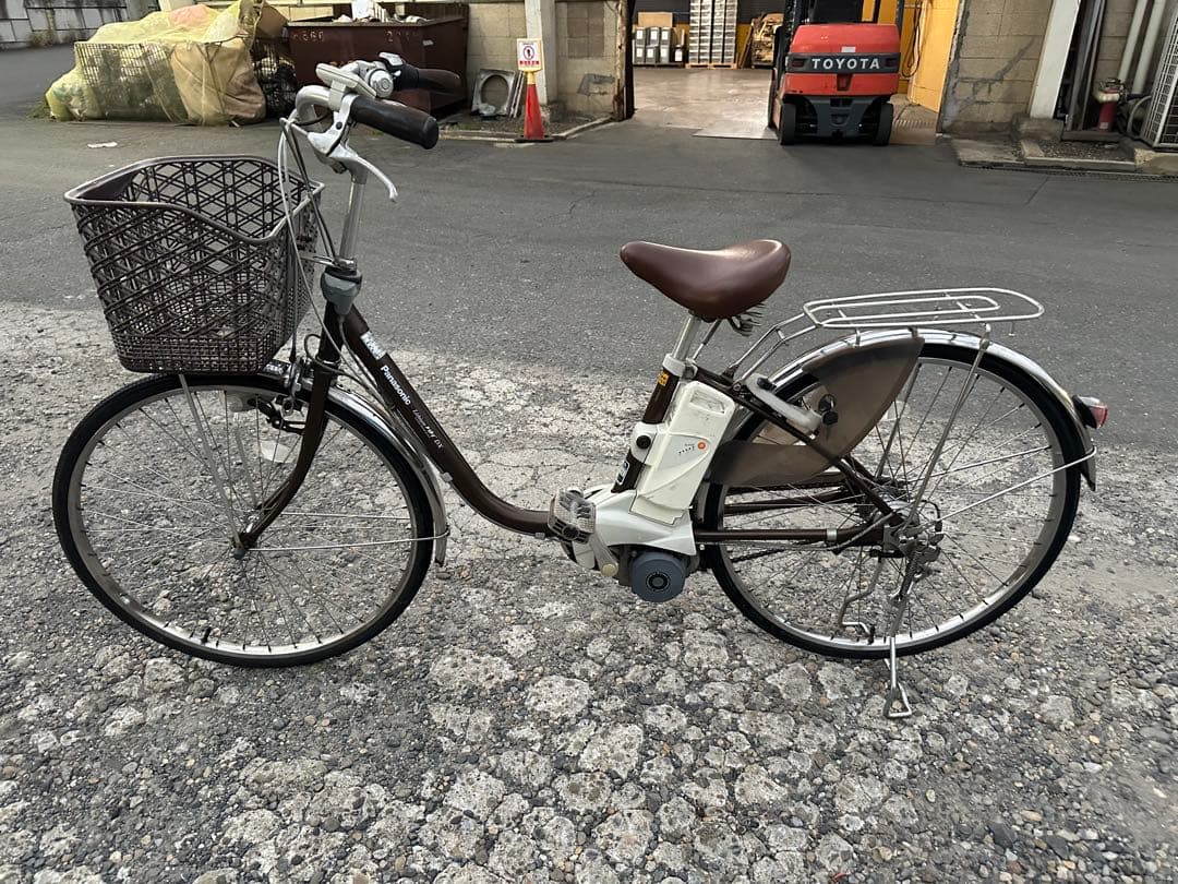 電動アシスト自転車 ブラウン 前カゴ付き