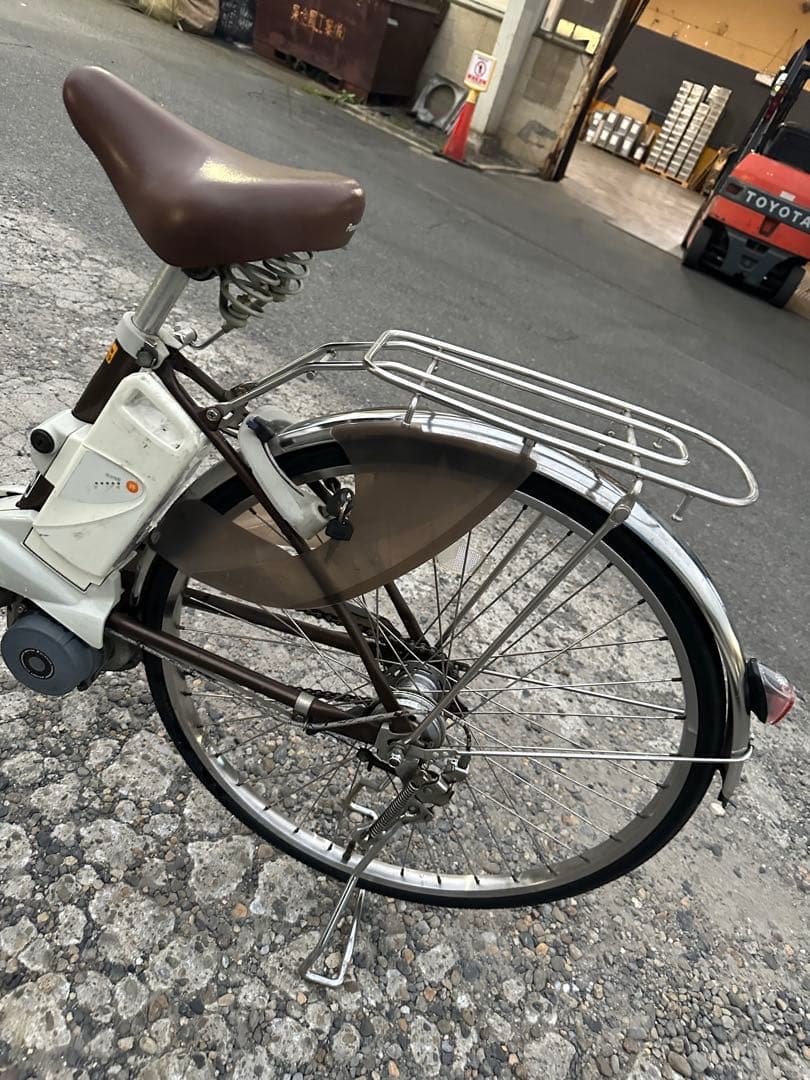 電動アシスト自転車 ブラウン 前カゴ付き