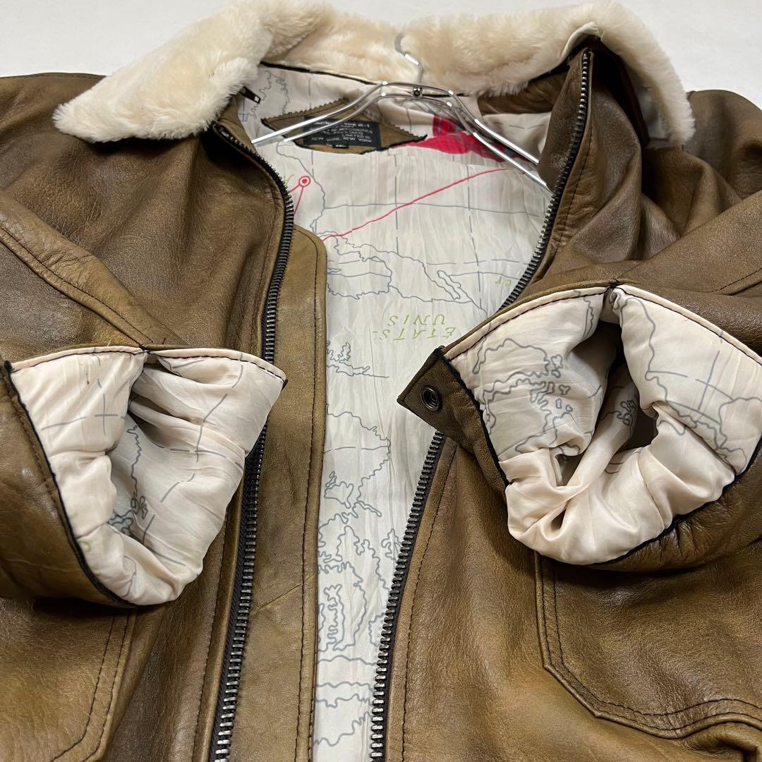 G1フライトジャケット XXL 羊革　ブラウン系