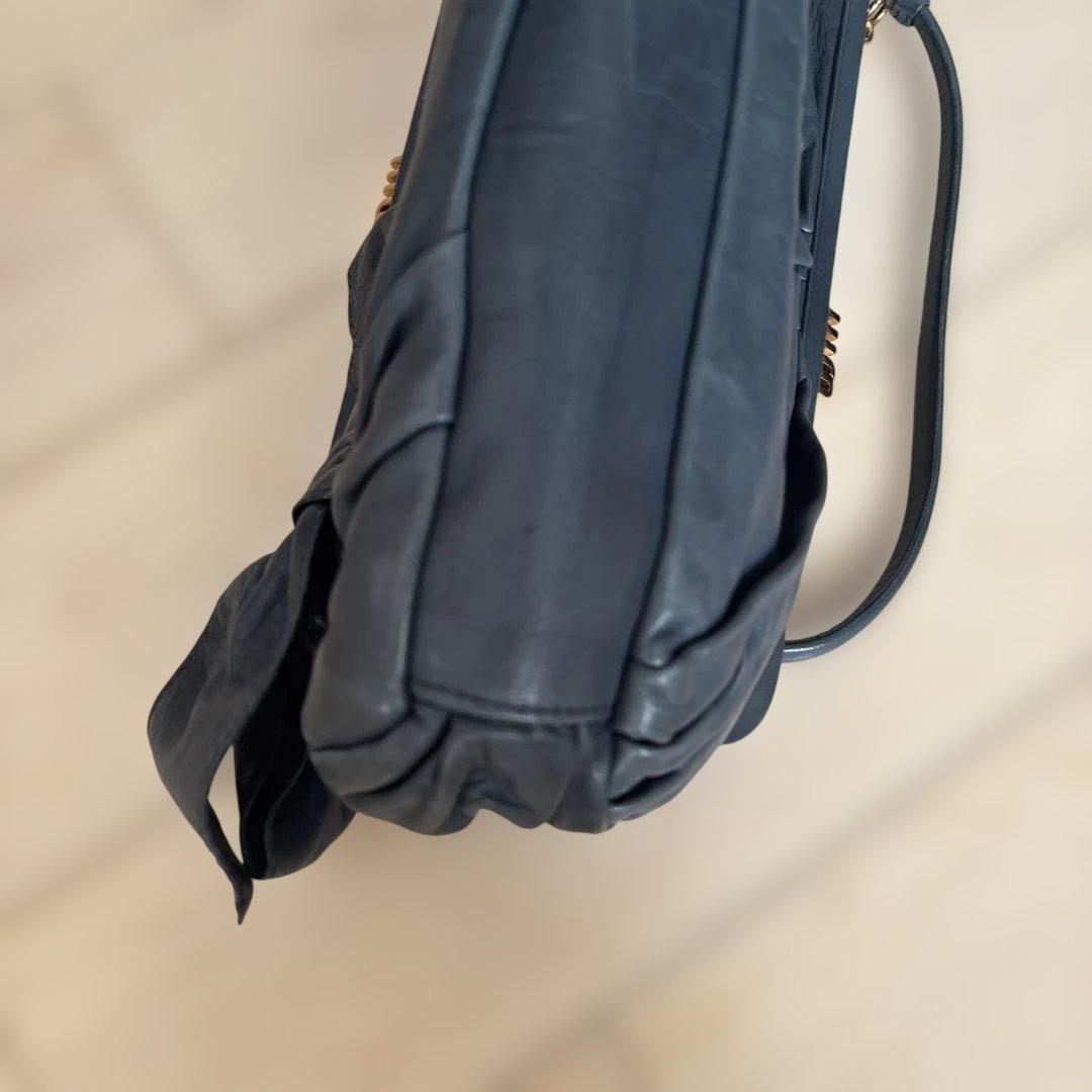 miumiuミュウミュウ ネイビーリボンハンドバック　パーティーバック