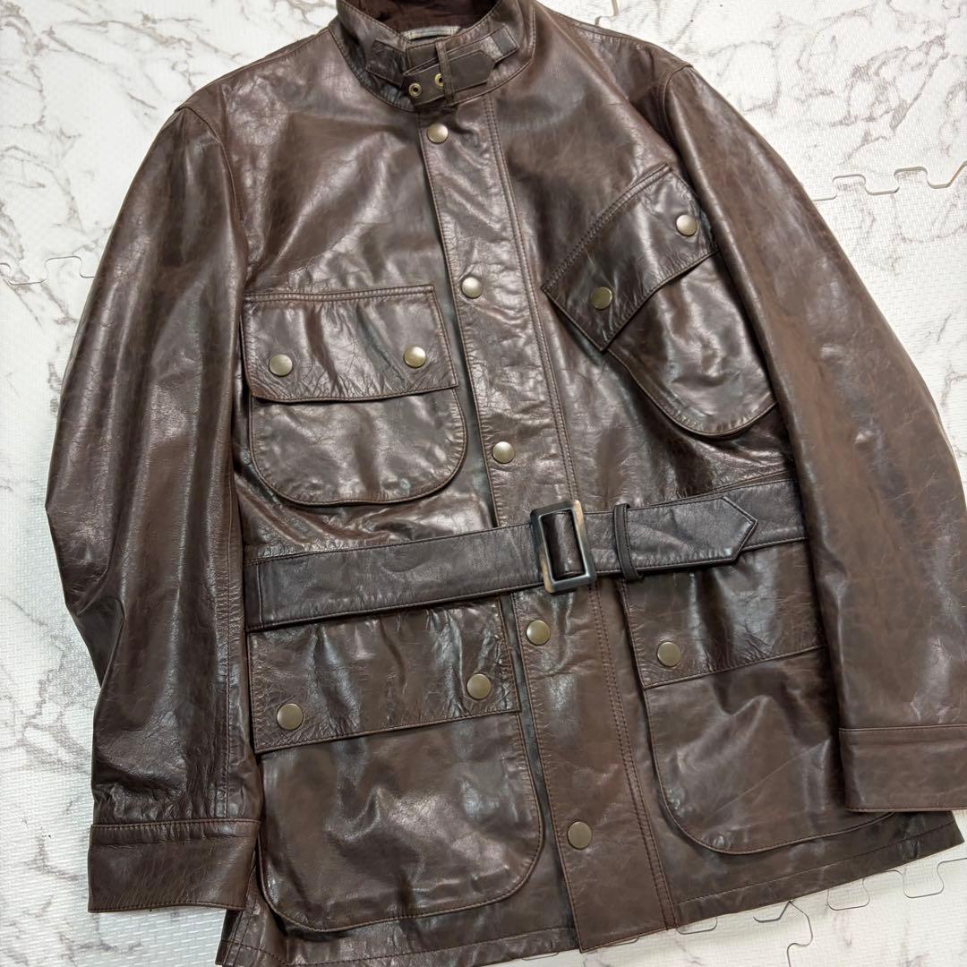 入手困難✨ポールスミス レザージャケット モーターサイクル Lsize 焦茶 羊