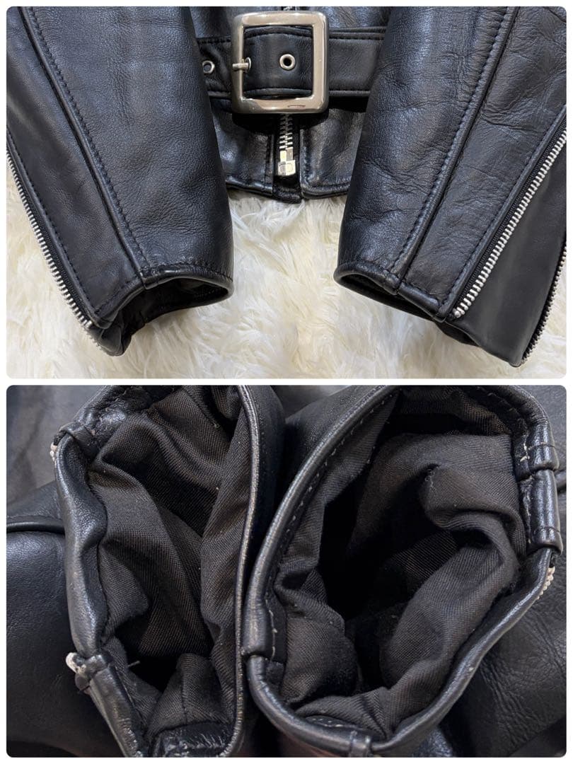【美品】ショット 70s 613 ワンスター ダブルライダースジャケット 黒38