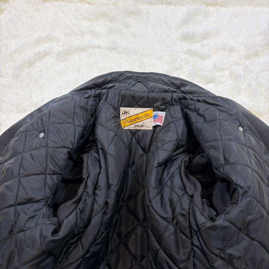 【美品】ショット 70s 613 ワンスター ダブルライダースジャケット 黒38