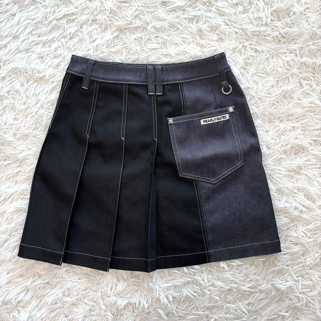 最新 パーリーゲイツ デニム プリーツ スカート