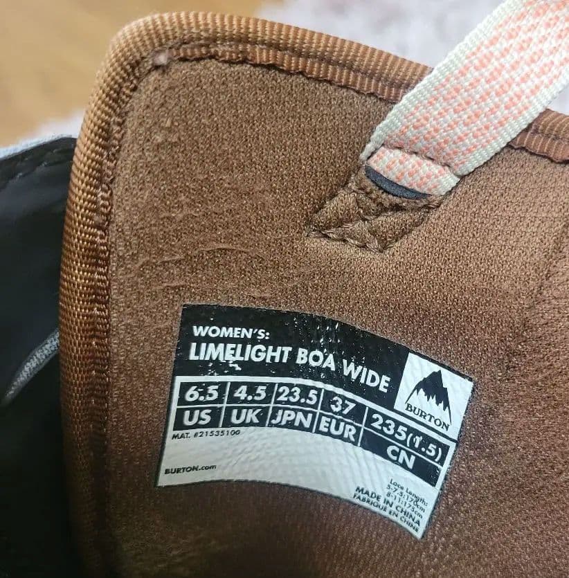バートンBURTONライムライト BOAブーツ23.5