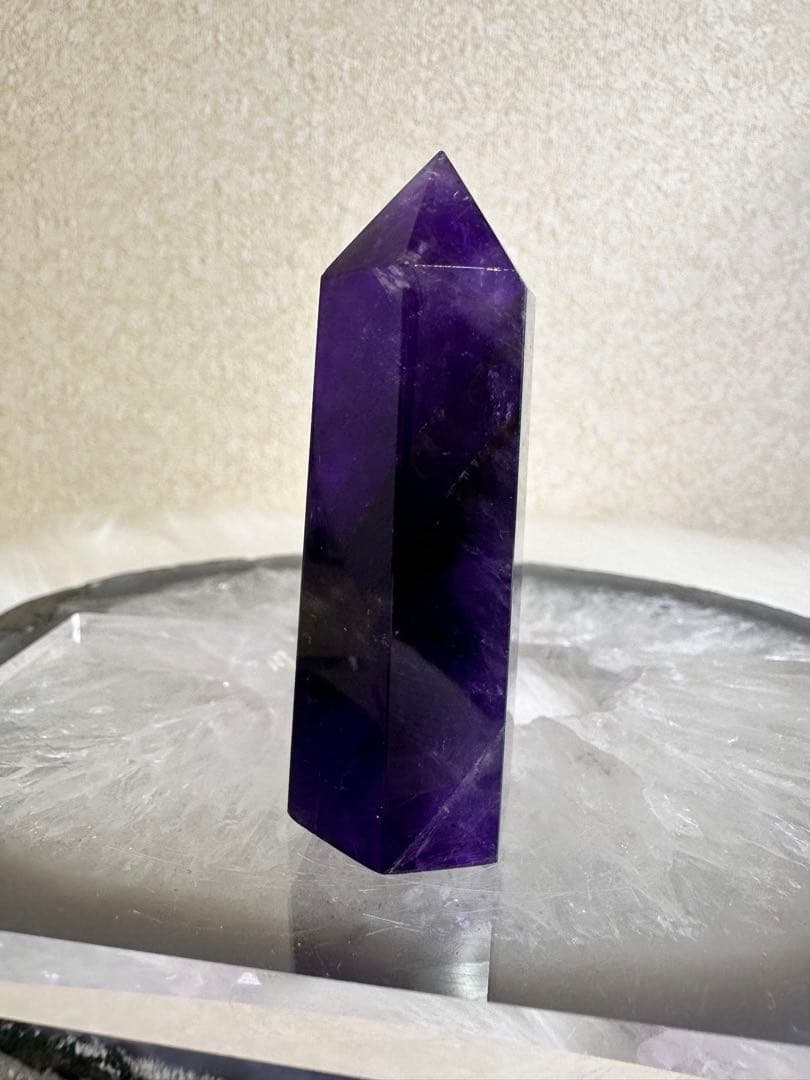 極美品 ボリビア産アメトリン ポイント 高発色 ファントム バイカラー水晶450