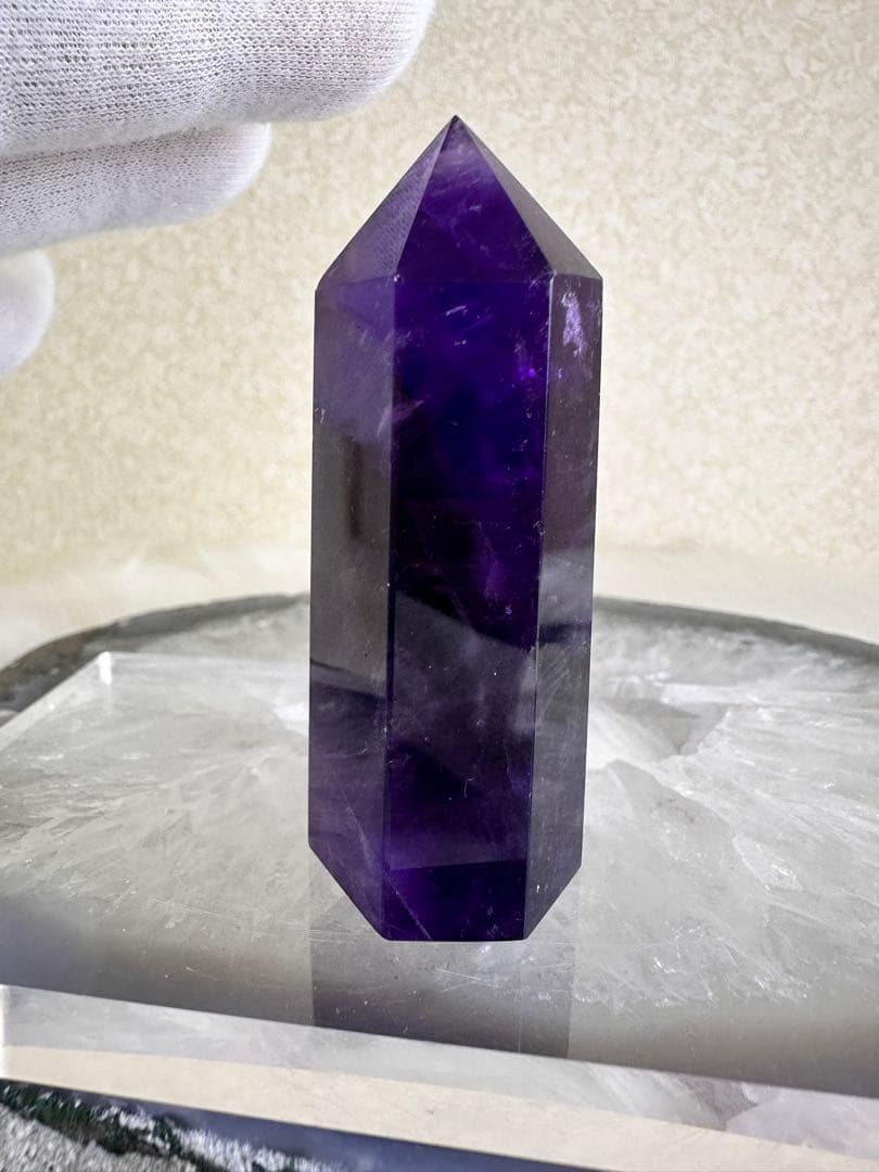 極美品 ボリビア産アメトリン ポイント 高発色 ファントム バイカラー水晶450