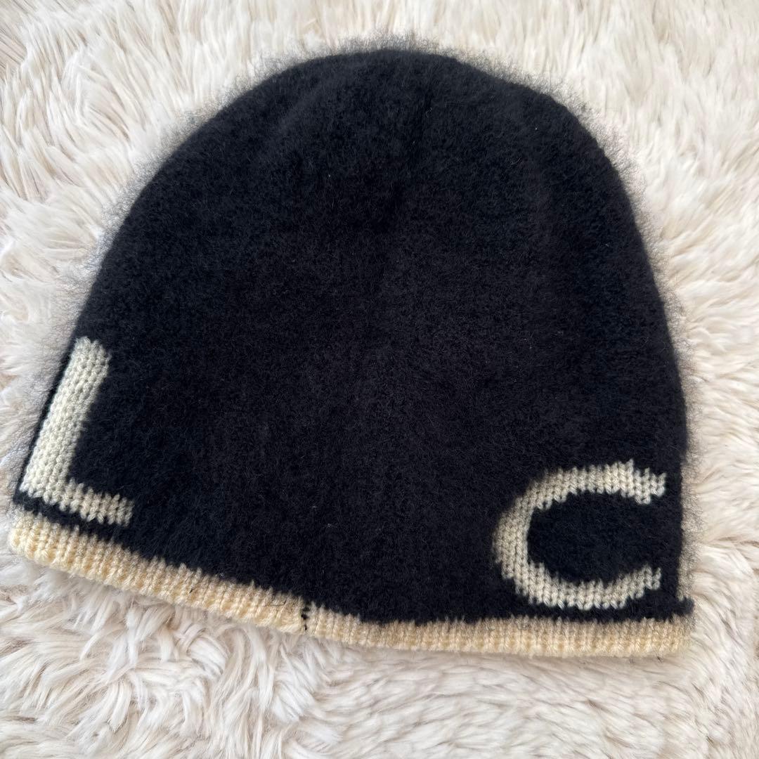 CHANEL ロゴニット帽 カシミヤ混合