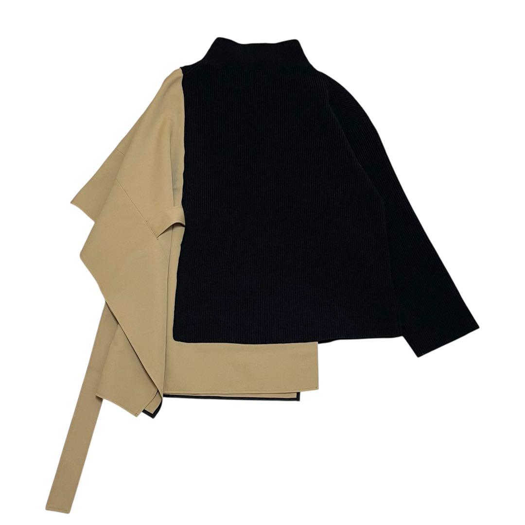 美品✨　アドーア ADORE ニットドッキングドライチノ ポンチョ キャメル